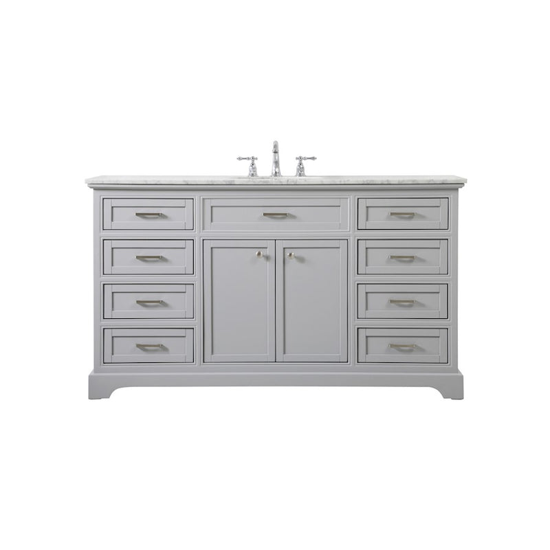 Elegant Kitchen/Bath Americana 60" Single Bathroom Vanity, Grey - VF15060GR