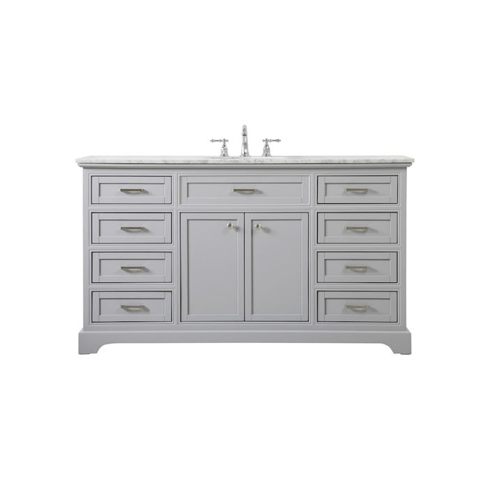 Elegant Kitchen/Bath Americana 60" Single Bathroom Vanity, Grey - VF15060GR