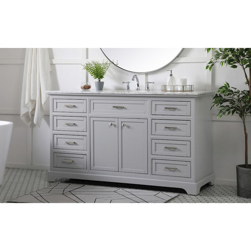 Elegant Kitchen/Bath Americana 60" Single Bathroom Vanity, Grey