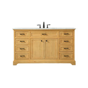 Elegant Americana 60" Single Bathroom Vanity, Natural Wood - VF15060NW