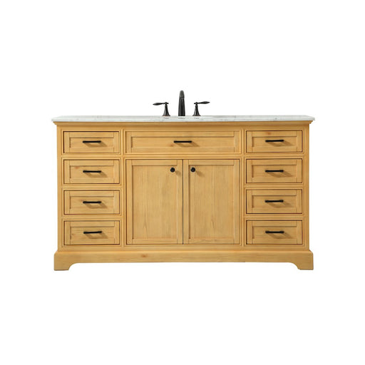Elegant Americana 60" Single Bathroom Vanity, Natural Wood - VF15060NW