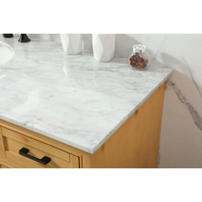 Elegant Americana 60" Single Bathroom Vanity, Natural Wood