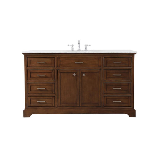Elegant Kitchen/Bath Americana 60" Single Bathroom Vanity, Teak - VF15060TK