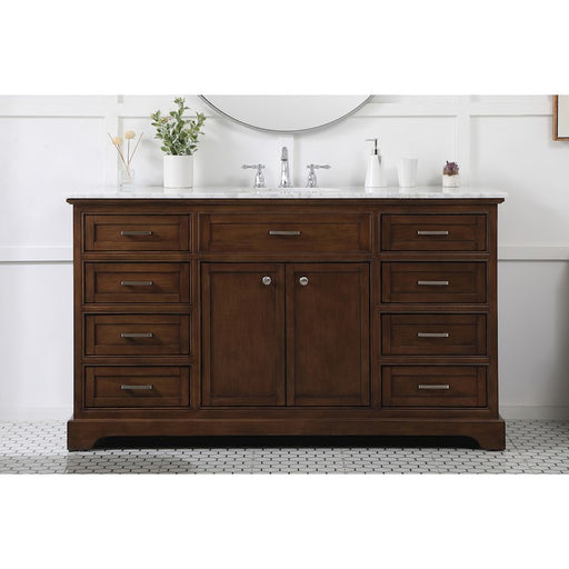 Elegant Kitchen/Bath Americana 60" Single Bathroom Vanity, Teak
