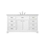 Elegant Kitchen/Bath Americana 60" Single Bathroom Vanity, White - VF15060WH