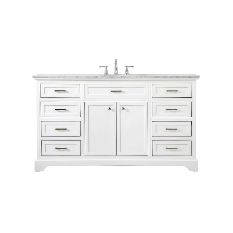 Elegant Kitchen/Bath Americana 60" Single Bathroom Vanity, White - VF15060WH