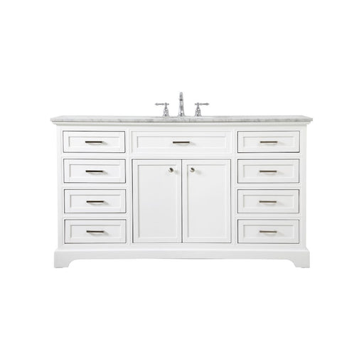 Elegant Kitchen/Bath Americana 60" Single Bathroom Vanity, White - VF15060WH