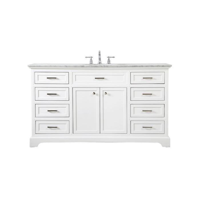 Elegant Kitchen/Bath Americana 60" Single Bathroom Vanity, White - VF15060WH