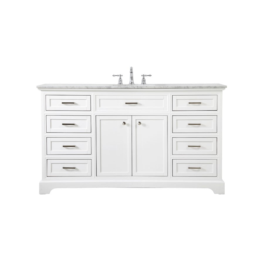 Elegant Kitchen/Bath Americana 60" Single Bathroom Vanity, White - VF15060WH