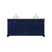 Elegant Kitchen/Bath Americana 72" Double Bathroom Vanity, Blue - VF15072DBL
