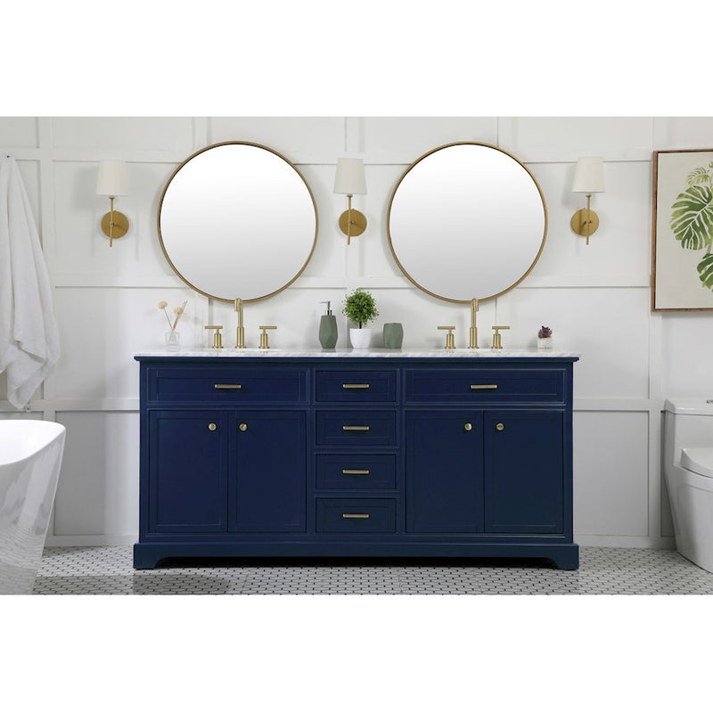 Elegant Kitchen/Bath Americana 72" Double Bathroom Vanity, Blue