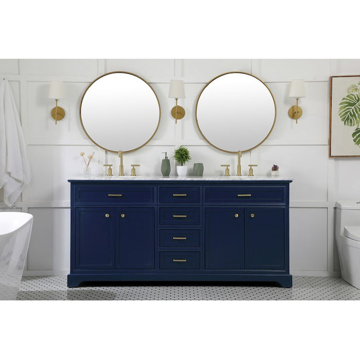 Elegant Kitchen/Bath Americana 72" Double Bathroom Vanity, Blue