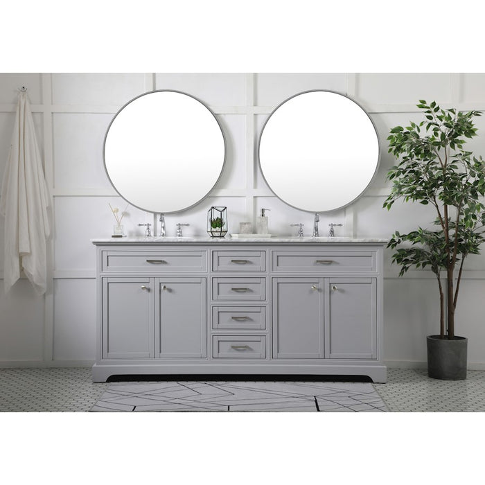 Elegant Kitchen/Bath Americana 72" Double Bathroom Vanity, Grey