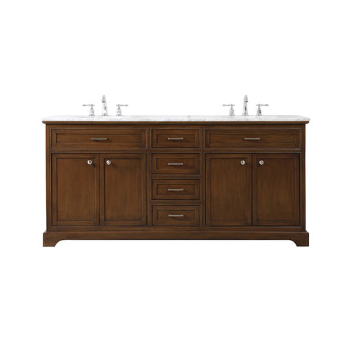 Elegant Kitchen/Bath Americana 72" Double Bathroom Vanity, Teak - VF15072DTK
