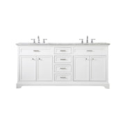 Elegant Kitchen/Bath Americana 72" Double Bathroom Vanity, White - VF15072DWH