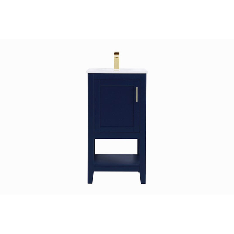 Elegant Kitchen/Bath Aubrey 18" Single Bathroom Vanity, Blue - VF16018BL