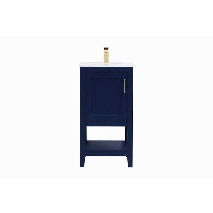 Elegant Kitchen/Bath Aubrey 18" Single Bathroom Vanity, Blue - VF16018BL