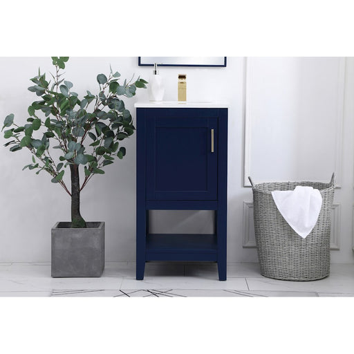 Elegant Kitchen/Bath Aubrey 18" Single Bathroom Vanity, Blue