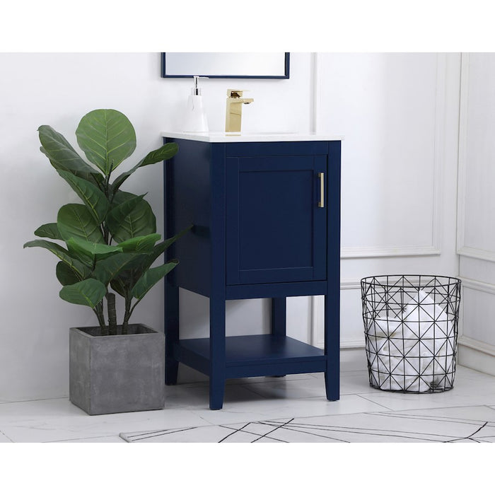 Elegant Kitchen/Bath Aubrey 18" Single Bathroom Vanity, Blue