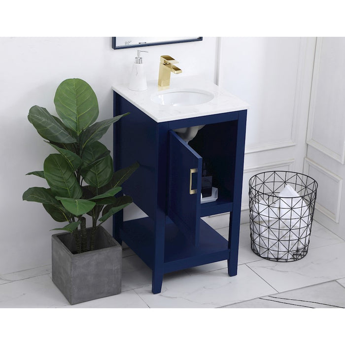 Elegant Kitchen/Bath Aubrey 18" Single Bathroom Vanity, Blue