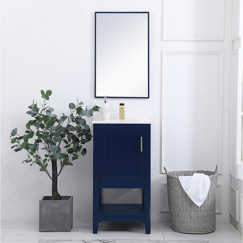 Elegant Kitchen/Bath Aubrey 18" Single Bathroom Vanity, Blue