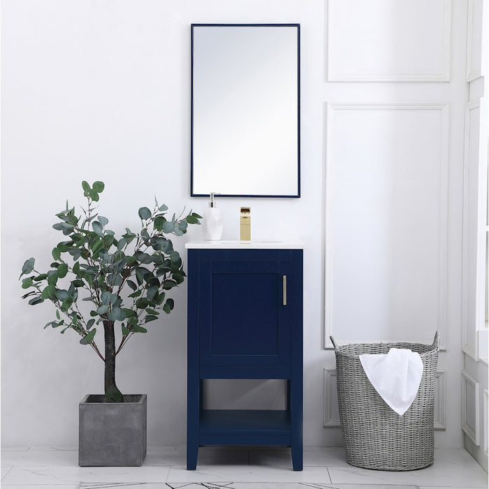 Elegant Kitchen/Bath Aubrey 18" Single Bathroom Vanity, Blue