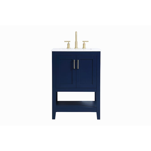 Elegant Kitchen/Bath Aubrey 24" Single Bathroom Vanity, Blue - VF16024BL