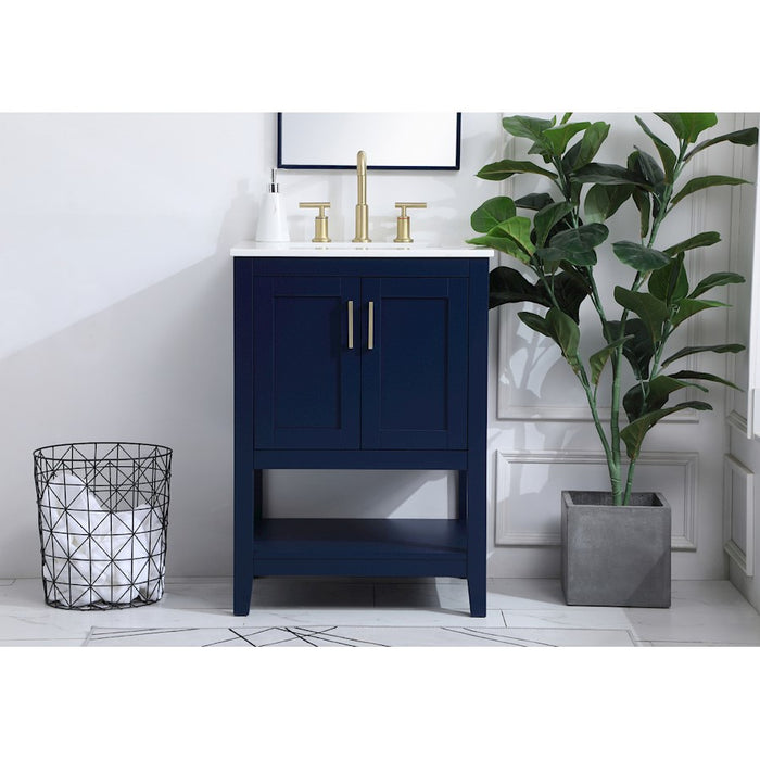 Elegant Kitchen/Bath Aubrey 24" Single Bathroom Vanity, Blue