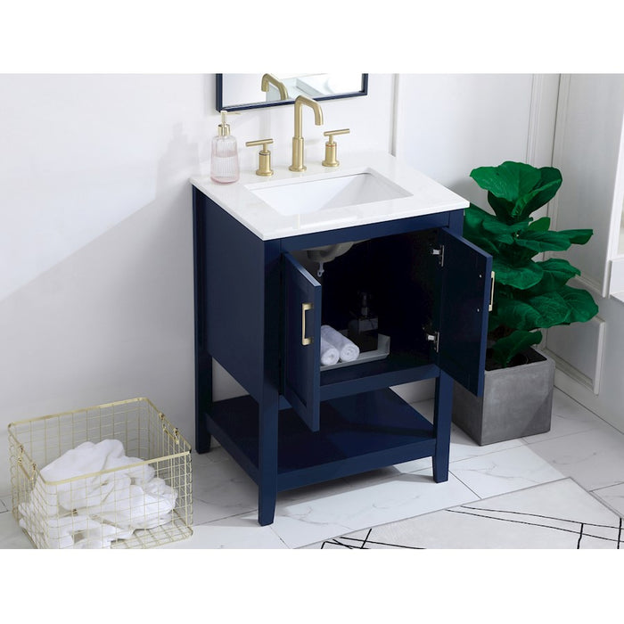 Elegant Kitchen/Bath Aubrey 24" Single Bathroom Vanity, Blue