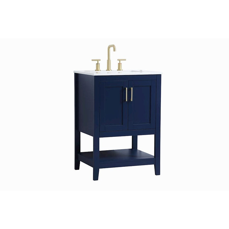 Elegant Kitchen/Bath Aubrey 24" Single Bathroom Vanity, Blue