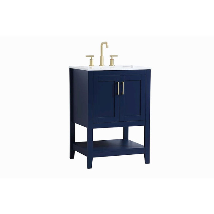 Elegant Kitchen/Bath Aubrey 24" Single Bathroom Vanity, Blue