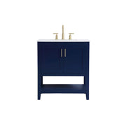 Elegant Kitchen/Bath Aubrey 30" Single Bathroom Vanity, Blue - VF16030BL