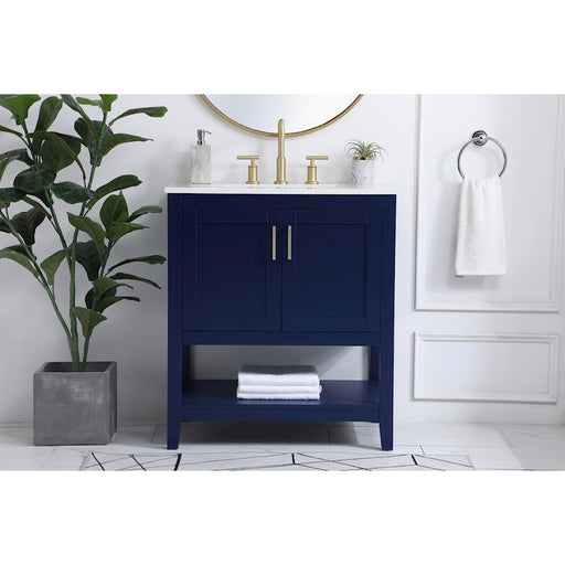 Elegant Kitchen/Bath Aubrey 30" Single Bathroom Vanity, Blue