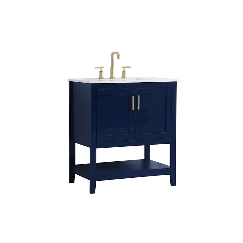 Elegant Kitchen/Bath Aubrey 30" Single Bathroom Vanity, Blue