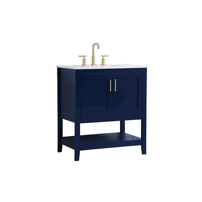 Elegant Kitchen/Bath Aubrey 30" Single Bathroom Vanity, Blue