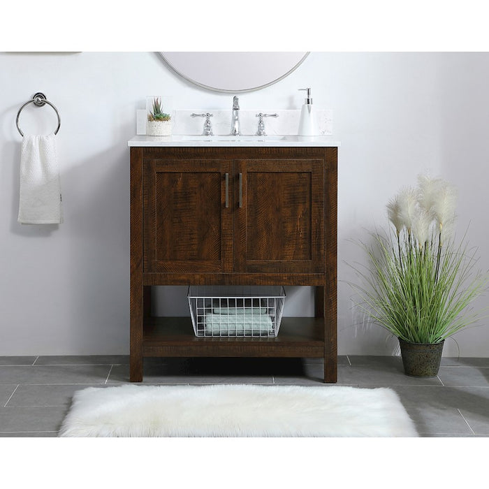 Elegant Aubrey 30" Single Bathroom Vanity, Espresso/Backsplash