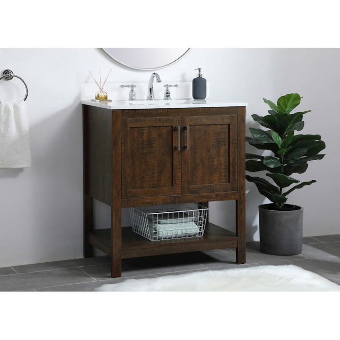 Elegant Aubrey 30" Single Bathroom Vanity, Espresso/Backsplash