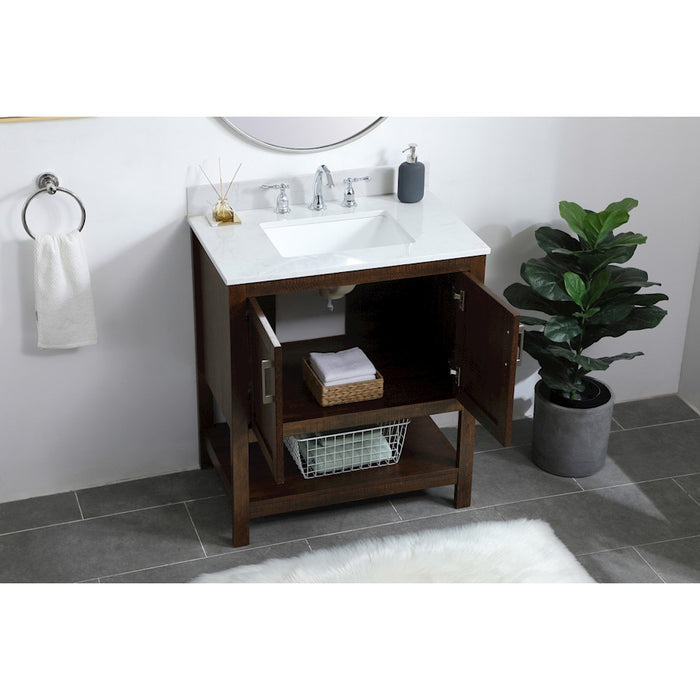 Elegant Aubrey 30" Single Bathroom Vanity, Espresso/Backsplash