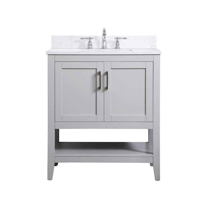 Elegant Aubrey 30" Single Bathroom Vanity, Grey/Backsplash - VF16030GR-BS