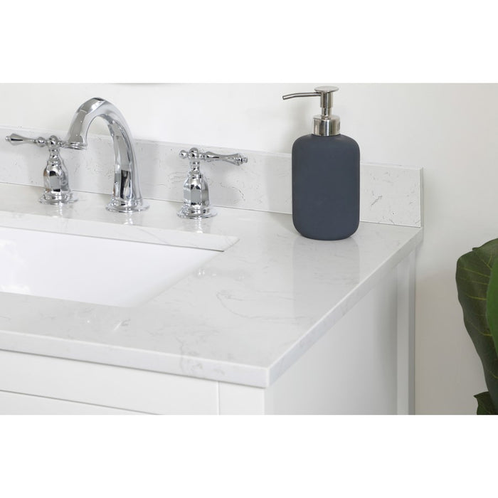Elegant Aubrey 30" Single Bathroom Vanity, White/Backsplash