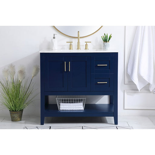 Elegant Kitchen/Bath Aubrey 36" Single Bathroom Vanity, Blue