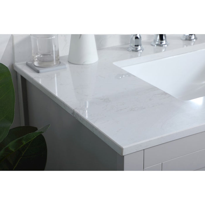 Elegant Aubrey 36" Single Bathroom Vanity, Grey/Backsplash