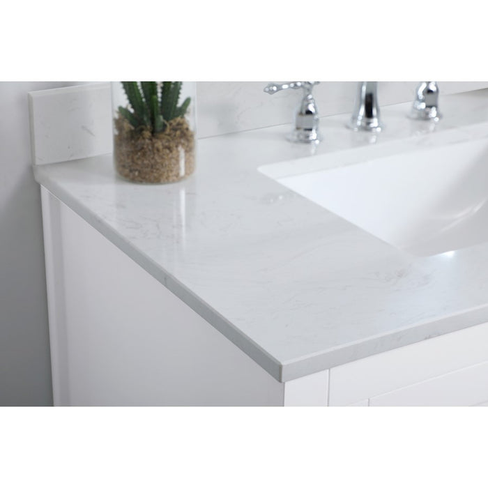 Elegant Aubrey 36" Single Bathroom Vanity, White/Backsplash