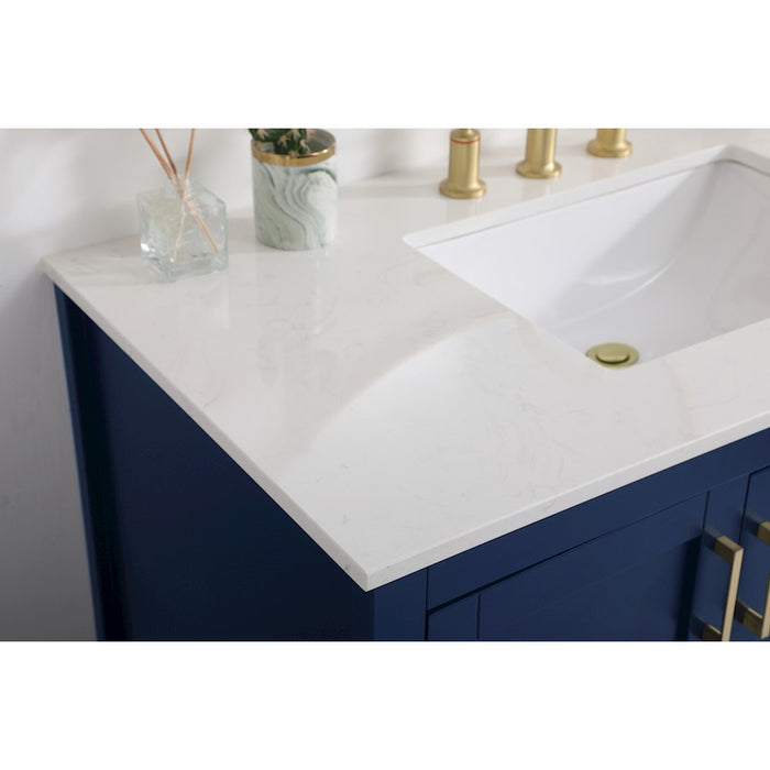 Elegant Kitchen/Bath Aubrey 42" Single Bathroom Vanity, Blue
