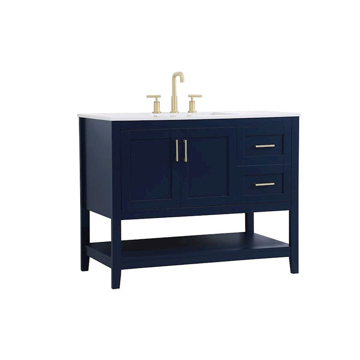 Elegant Kitchen/Bath Aubrey 42" Single Bathroom Vanity, Blue