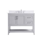Elegant Aubrey 42" Single Bathroom Vanity, Grey/Backsplash - VF16042GR-BS