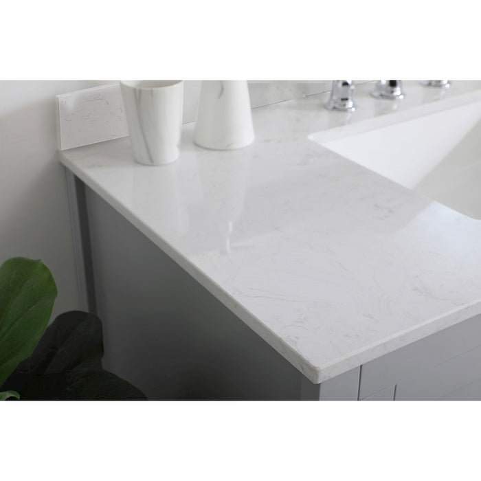 Elegant Aubrey 42" Single Bathroom Vanity, Grey/Backsplash
