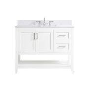 Elegant Aubrey 42" Single Bathroom Vanity, White/Backsplash - VF16042WH-BS