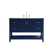 Elegant Kitchen/Bath Aubrey 48" Single Bathroom Vanity, Blue - VF16048BL