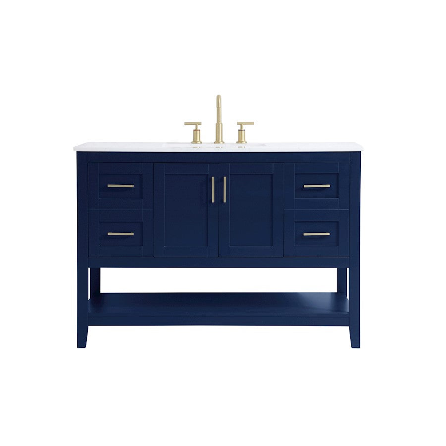 Elegant Kitchen/Bath Aubrey 48" Single Bathroom Vanity, Blue - VF16048BL